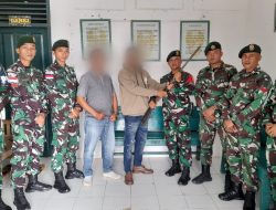 *Pembinaan Teritorial Secara Humanis, Warga Serahkan Senjata ke Satgas Pamtas Yonarmed 11 Kostrad*