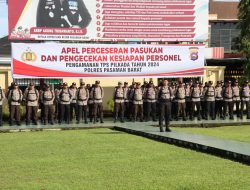 Polres Pasaman Barat Gelar Apel Pergeseran dan Kesiapan Pasukan Dalam Pengamanan Pilkada Serentak 2024