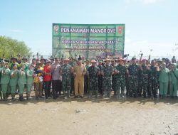 *Satgas Pamtas Yonarmed 11 Kostrad Laksanakan Penanaman Mangrove di Perbatasan*