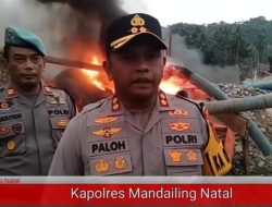 Kapolres Madina Bumi Hanguskan Tambang Liar di Aek Nopan
