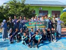 Satgas Pamtas Yonarmed 11 Kostrad Bangkitkan Semangat Kebangsaan di Tapal Batas*