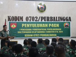 Prajurit dan PNS Kodim 0702/Purbalingga Terima Penyuluhan P4GN dan Tes Urine