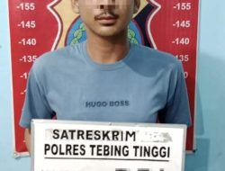 Sat Reskrim Polres Tebingtinggi Amankan seorang Pria Pelaku KDRT.