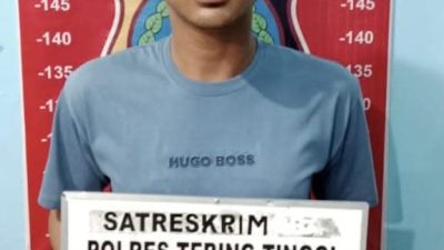Sat Reskrim Polres Tebingtinggi Amankan seorang Pria Pelaku KDRT.