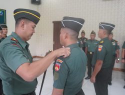 Dandim Pimpin Upacara Kenaikan Pangkat Prajurit Kodim Boyolali Atas Dedikasi Dan Loyalitasnya
