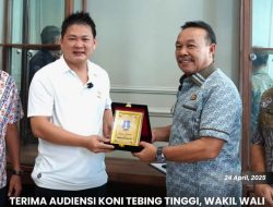 Terima Audiensi Koni Tebingtinggi Wakil Walikota Tekankan Pentingnya Pembinaan Atlit Yang Berkelanjutan.