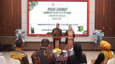 Bupati Boyolali Ucapkan Terima Kasih Saat Pisah Sambut Dandim Boyolali