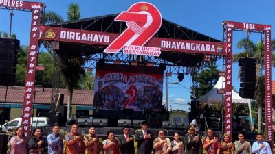 BRI Balige Hadiri HUT Bhayangkara ke-79 di Polres Toba, Momen kebersamaan Mitra Perbankan
