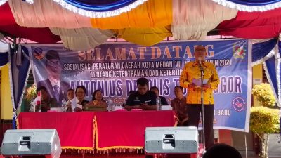 Warga Helvetia Membludak, Antonius Tumanggor Laksanakan Sosperda no.10 Tahun 2021