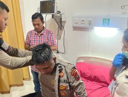UNJUK RASA DI DPRD SUMUT, SEJUMLAH PERSONEL POLISI ALAMI LUKA SAAT PENGAMANAN