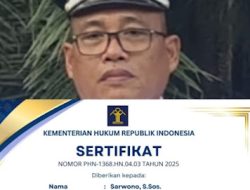 Kepala Desa Paya Pasir Raih Gelar Non Litigation Peacemaker (NL.P) Dari Kemenkumham Republik Indonesia.