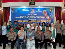 Setetes darah sejuta harapan, Batalyon B Satbrimob Polda Sumut Gelar Donor Darah Sambut HUT ke-80 Korps Brimob Polri.