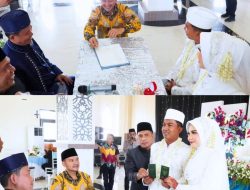 Walikota Tebingtinggi H Iman Irdian Saragih Jadi Saksi Pernikahan Putri Pj Sekdako Muhamad Syah Irwan.