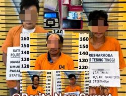 Gerebek Sarang Narkoba Satresnarkoba Polres Tebingtinggi Ringkus 5 Pelaku di Kelurahan Mentos.   