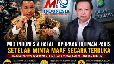 Hotman Paris Minta Maaf Secara Terbuka, MIO Indonesia: Dumas ke Polda Metro Jaya Batal